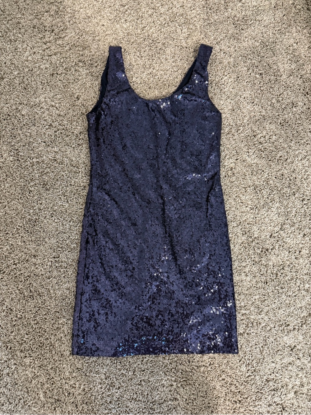 Rue21 Navy Sequin Scoop Neck Mini Dress